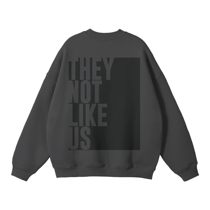 They Not Like Us - Grey Oversize Fleece Pullover