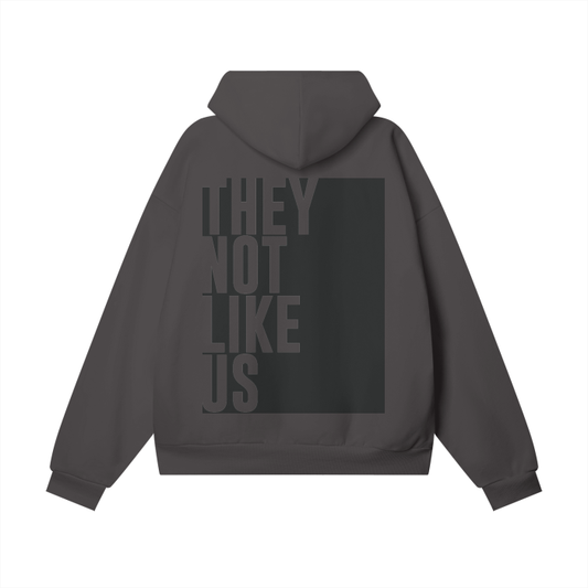 They Not Like Us - Charcoal Oversize Heavyweight Hidden Pocket Fleece Hoodie